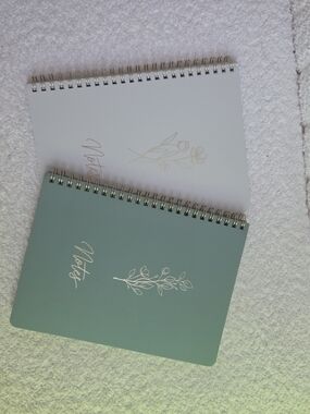 Amazon Sage Green and White Spiral Notebooks